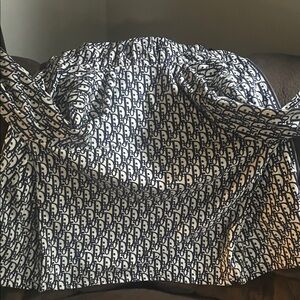 Dior Navy Blue and White Monogram Raincoat